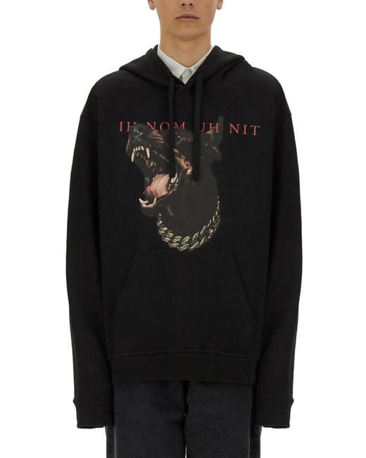 Ih Nom Uh Nit Black Dobermann Print Sweatshirt for men