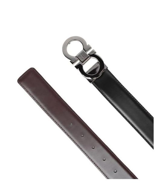 Ferragamo Brown Reversible Leather Belt for men