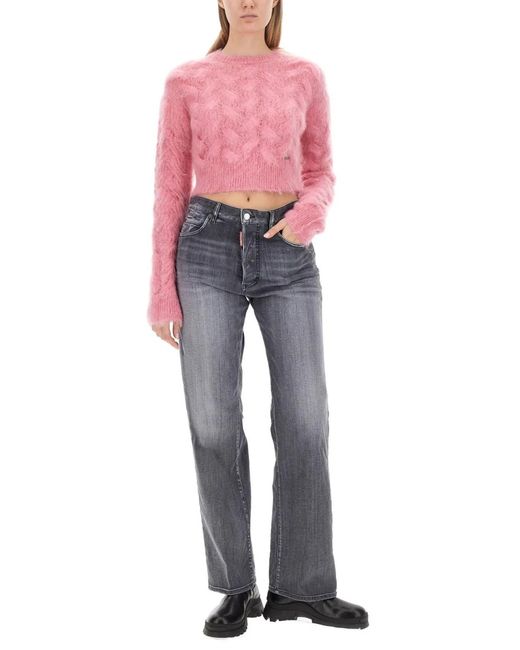 DSquared² Red Cropped Shirt