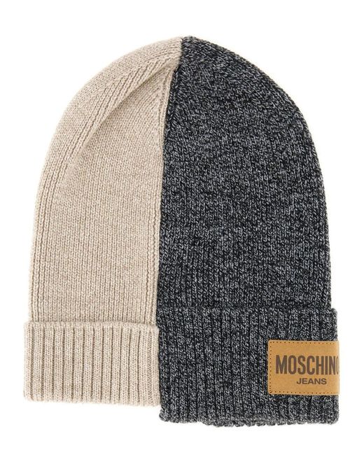 Moschino Gray Wool Cap With Logo