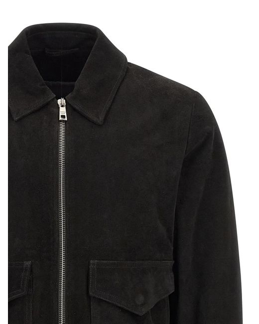 Giorgio Brato Black Aviator Jacket for men