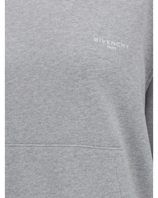 Givenchy Gray Contrasted Stitch Hoodie for men