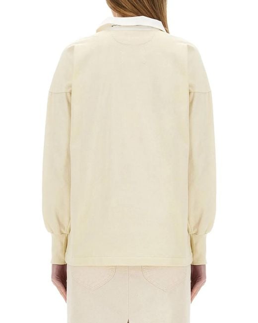 Maison Margiela Natural Polo Shirt With Print