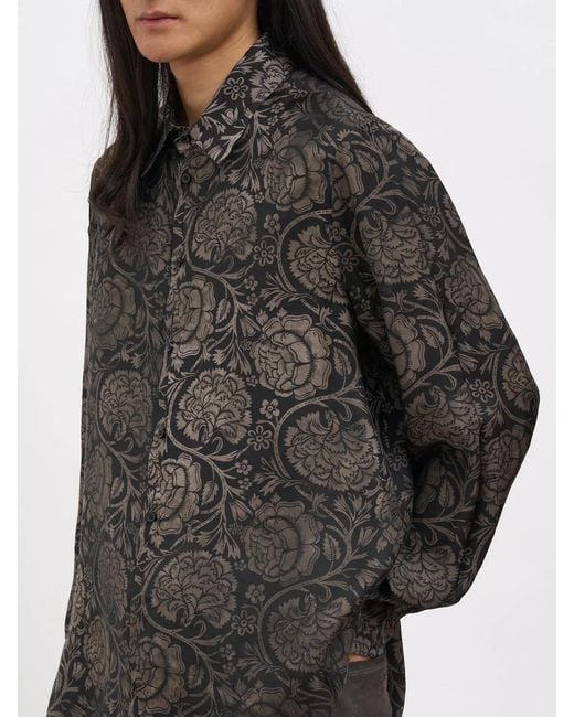Uma Wang Gray Camicia Tab for men
