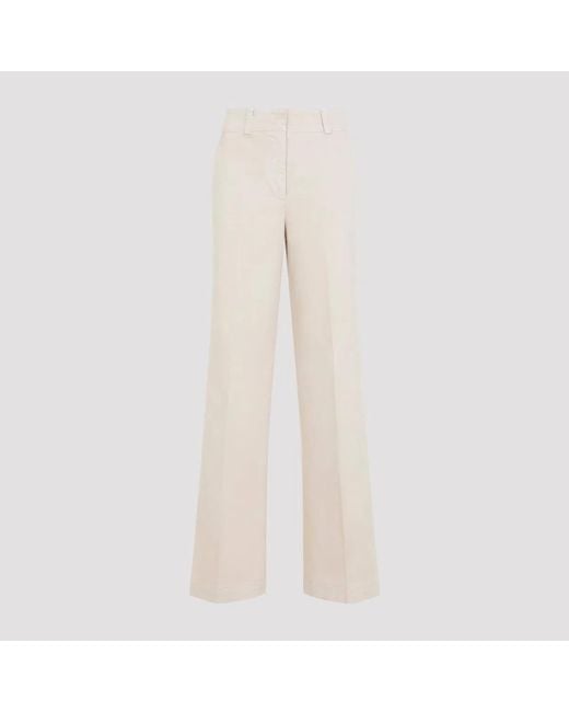 Peserico White Wide Leg Bul Cotton Pants