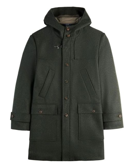 Fay Black Toggle Fastening Hooded Jacket for men