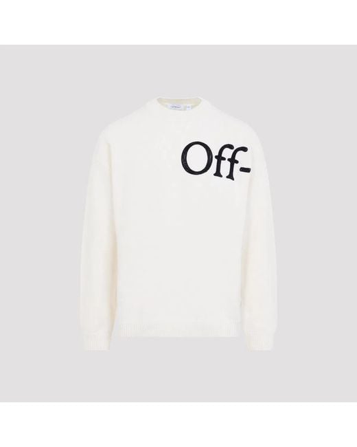 Off-White c/o Virgil Abloh White Bookish Shared Knit Crewneck for men
