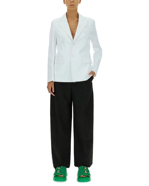 Bottega Veneta White Single-Breasted Jacket