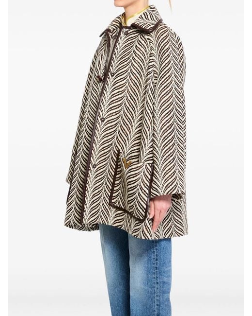 Valentino Gray Patterned Button Coat