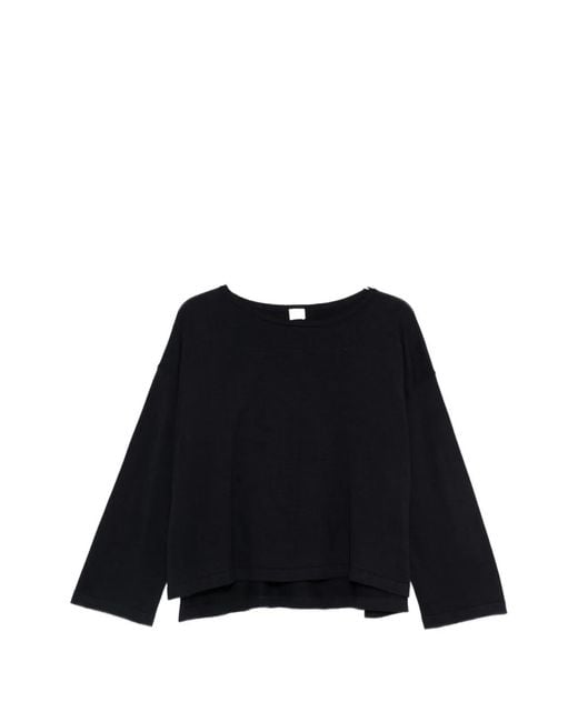 C.t. Plage Black Cotton Crewneck Sweater