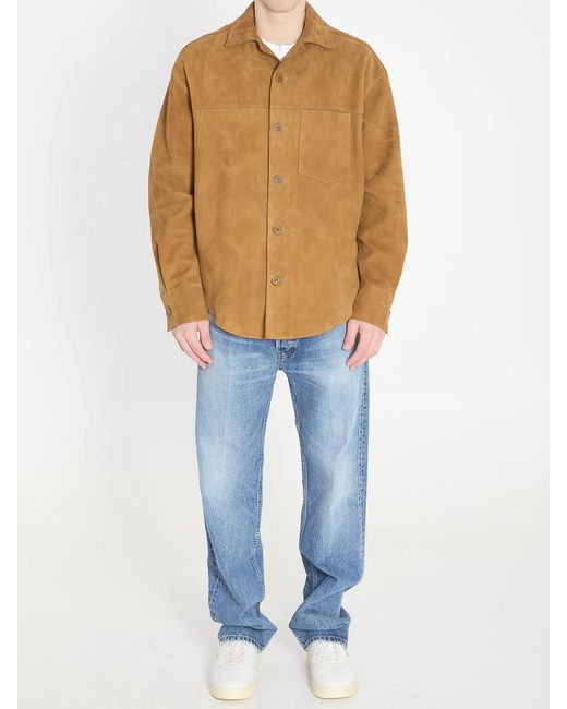 AMI Natural Buttoned Overshirt for men