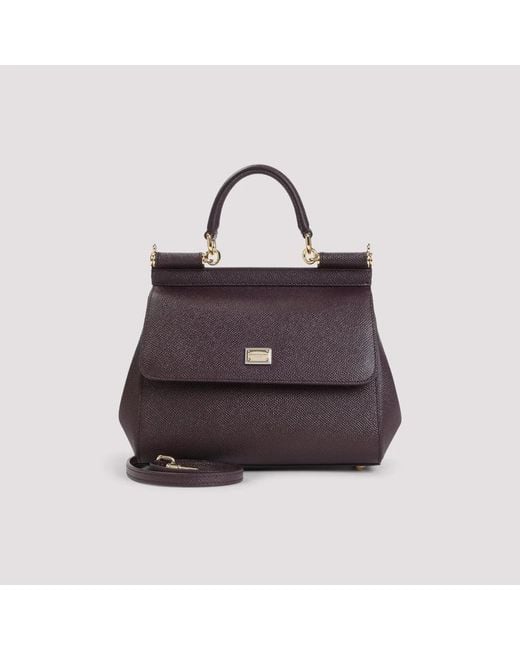 Dolce & Gabbana Purple Dolce & Gabbana Borsa A Mano Sicily Medium