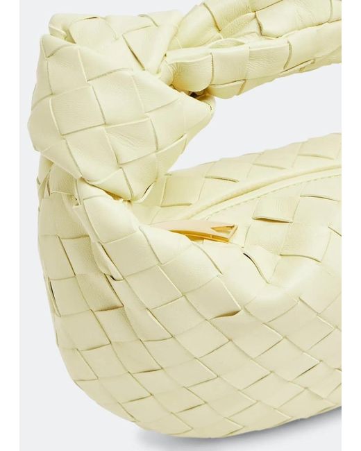 Bottega Veneta White Mini Jodie Intrecciato Leather Bag