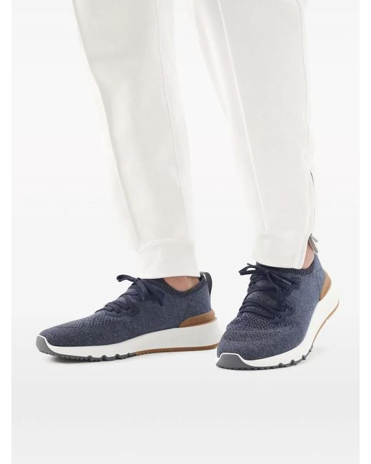 Brunello Cucinelli Blue Knit Runners for men