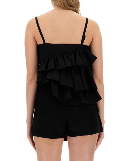MSGM Black Tops With Ruches