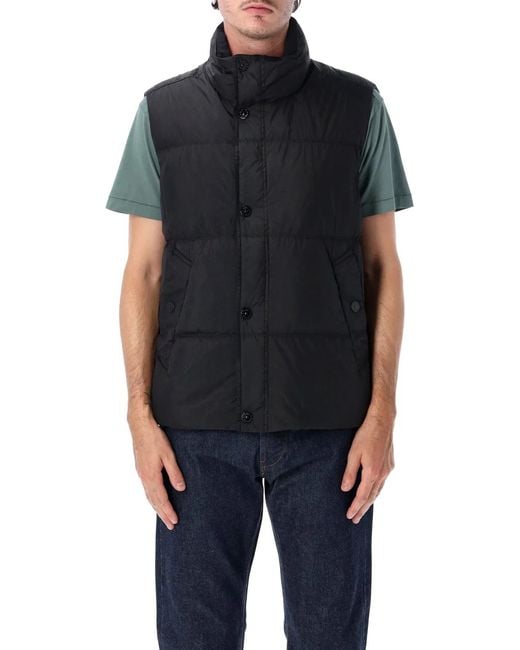 Stone Island Black Crinkle Reps Ny Vest for men