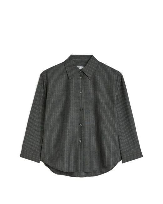 Jil Sander Gray Wool Shirt