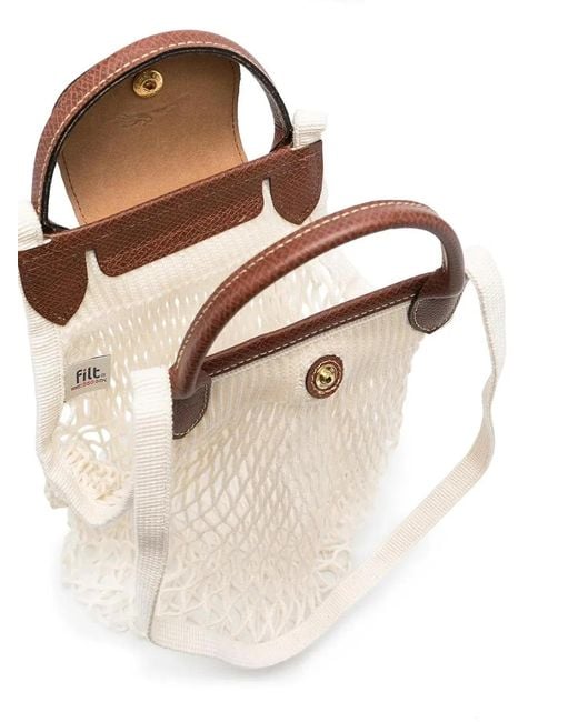 Longchamp Natural Ecru La Pliage Filet Small