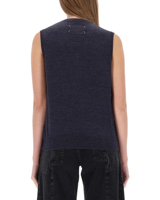 Maison Margiela Blue Vneck Vest
