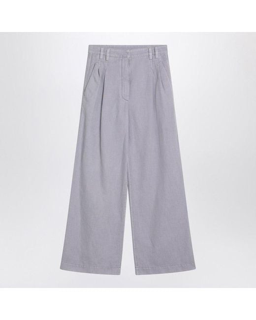 【関税&送料込】Brunello Cucinelli Wide Lilac Trousers In Li Brunello Cucinelli Wide Lilac Trousers in Purple | Lyst