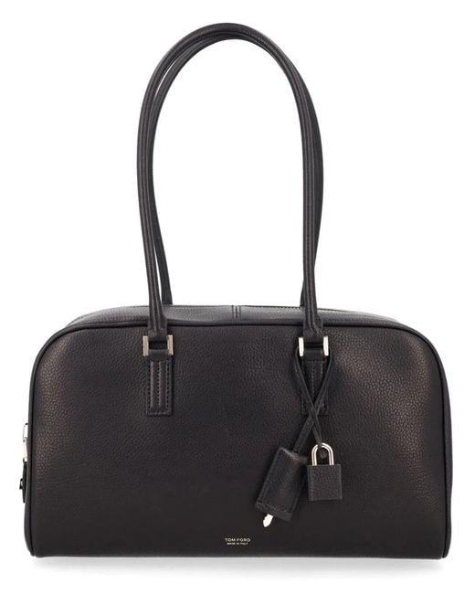 Tom Ford Black Leather Shoulder Bag