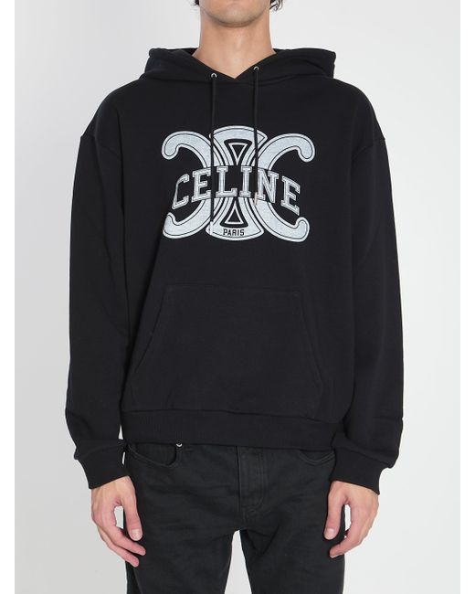 Celine Triomphe Hoodie in Black for Men | Lyst Celine Triomphe Hoodie in Black for Men | Lyst