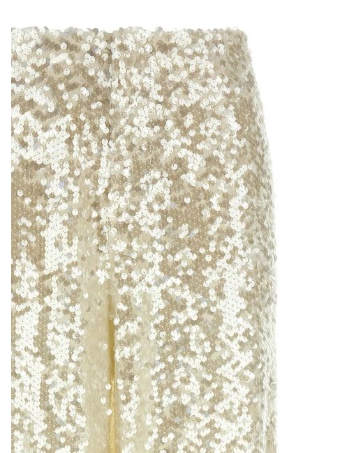 Alberta Ferretti White Sequin Pants