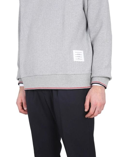 Thom Browne Gray Herringbone Jersey for men