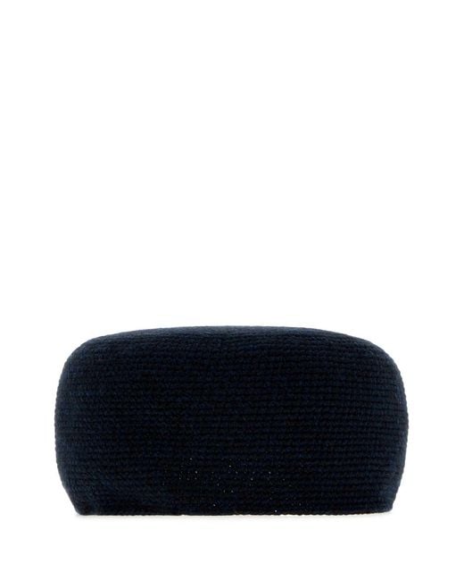 The Row Blue Midnight Cashmere Perleaf Hat