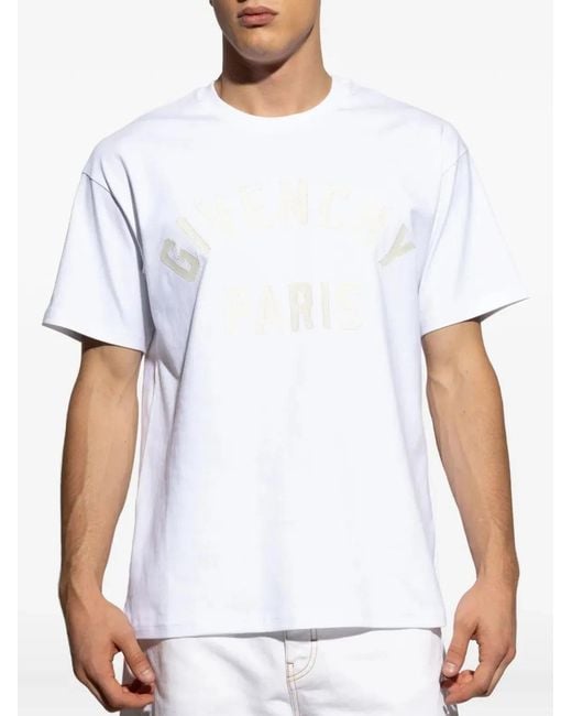 Givenchy White Cotton Regular Fit Tshirt for men
