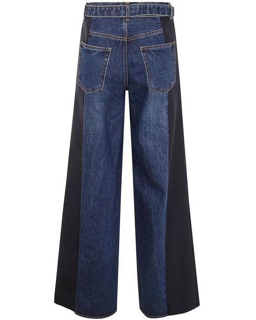 Sacai Blue Denim X Suiting Pants
