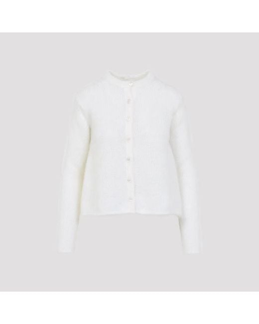 Loewe White Mohair Cardigan