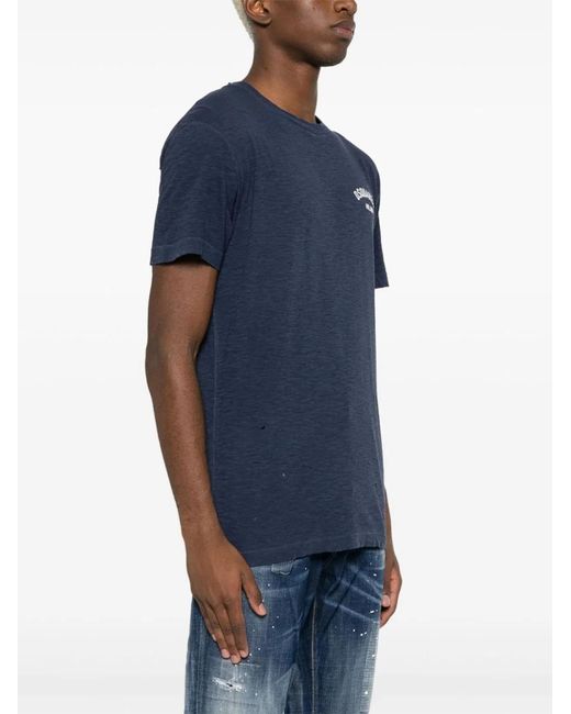 DSquared² Blue T Shirt With Logo for men