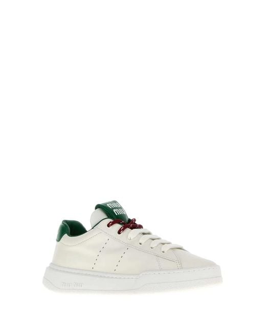 Miu Miu White Leather Sneakers
