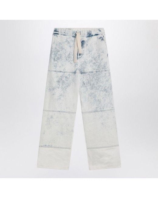 Dries Van Noten Blue Wide Jeans With Drawstring for men