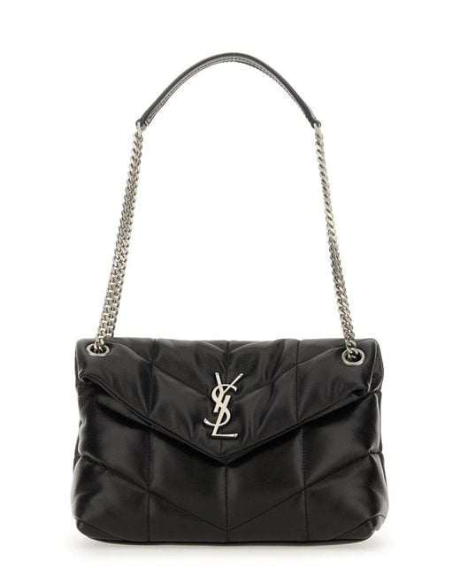 Saint Laurent Black Loulou Puffer Bag Small