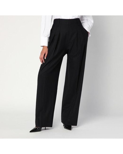 Victoria Beckham Black Wide Trousers