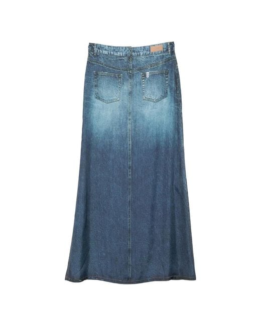 Liu Jo Blue Denim Print Skirt
