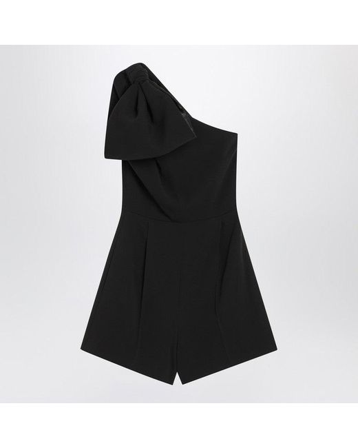 Max Mara Black One-Shoulder Short Jumpsuit