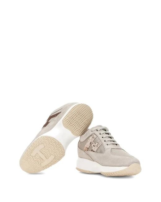 Hogan White Multicolour Calfskin Sneakers