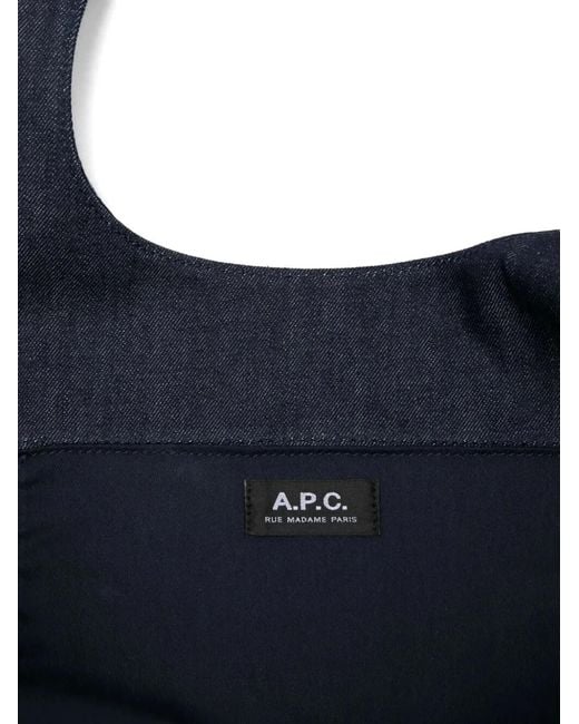 A.P.C. Black Denim Ninon Shopping Bag for men