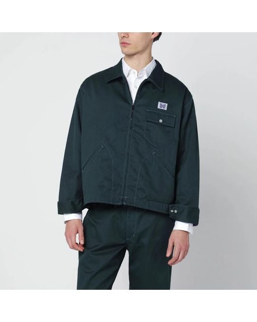 Needles Blue Zip Shirt Jacket for men