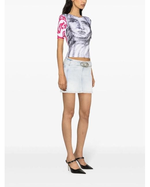 DIESEL White De-Flip-S Skirt