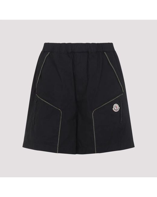 Moncler Black Cotton Bermuda for men