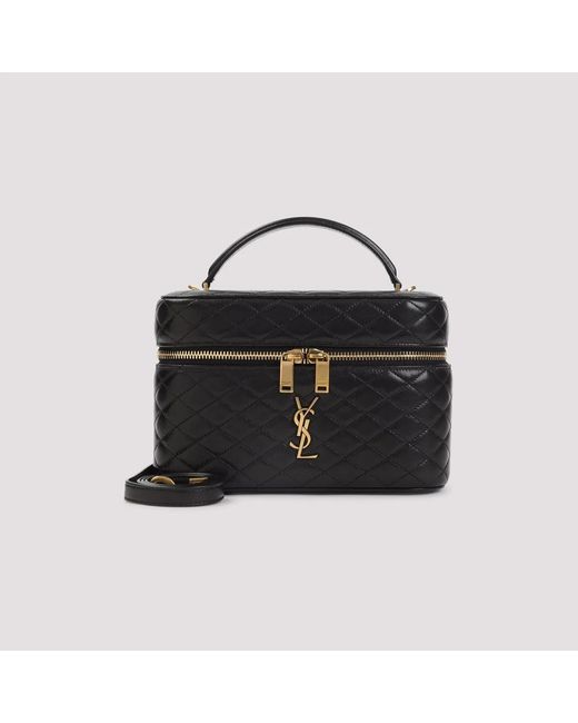 Saint Laurent Black Large Leather Shoulder Bag Gaby Vanity