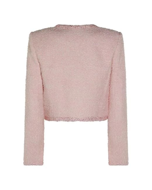 Self-Portrait Pink Bouclé Short Jacket