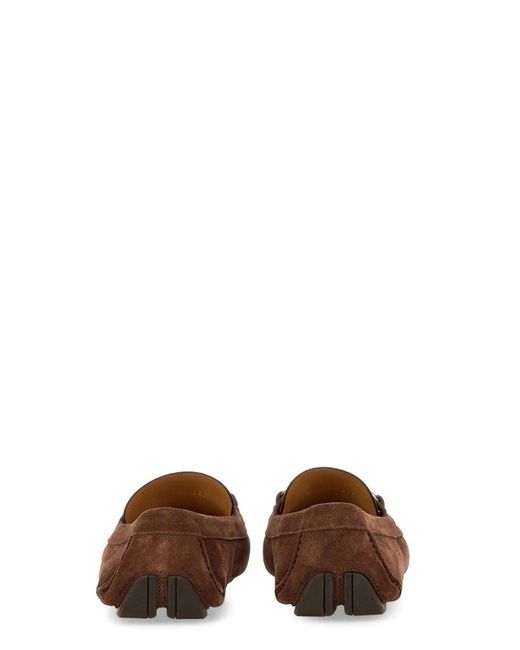 Ferragamo Brown Moccasin Ornament Gancini for men