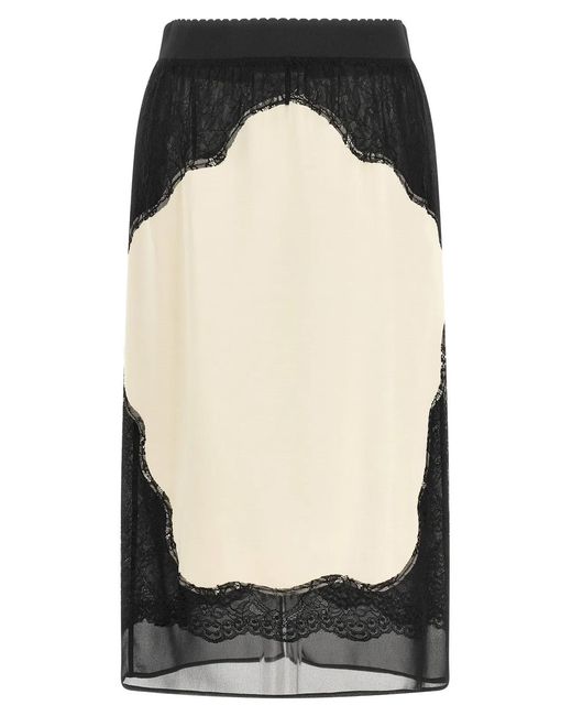 The Attico Black Lace Insert Skirt