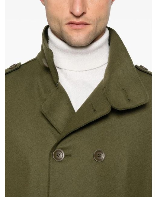Herno Green Short Peacoat for men