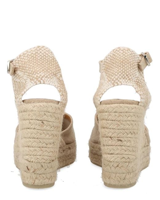 Castaner Natural Castañer Cotton Leather Heel